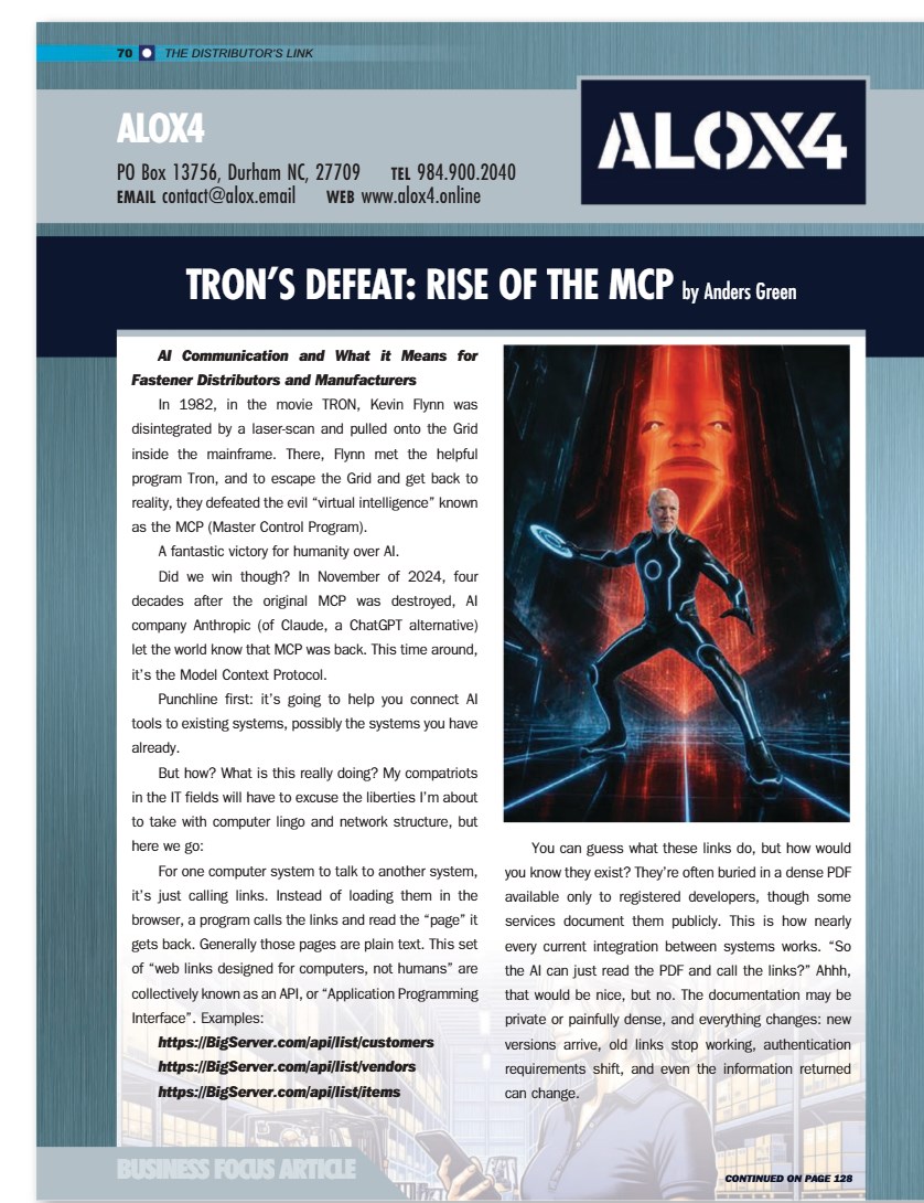 Opening page of “TRON's Defeat: Rise of the MCP” in The Distributor's Link
